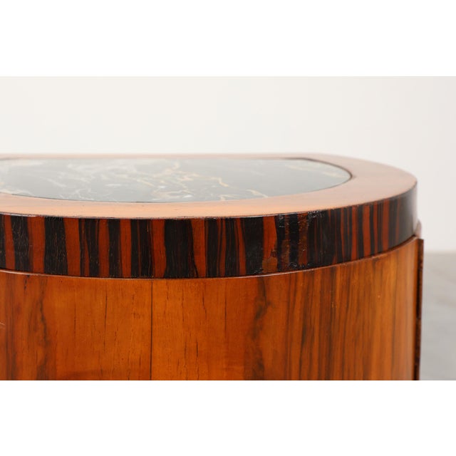 Art Deco Walnut and Marble Nightstands, Italy, 1920s, Set of 2 For Sale - Image 11 of 18