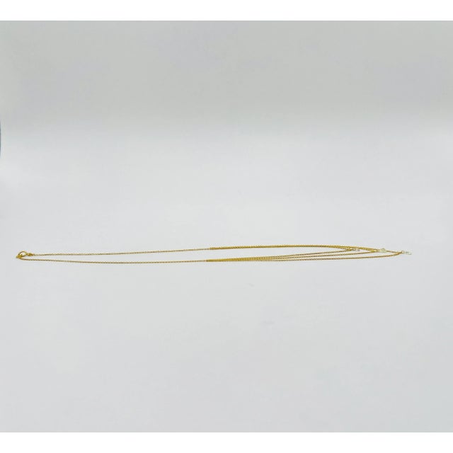 Early 21st Century Rose Cut Round & Pear Diamond 3 Layer Necklace in 18k Yellow Gold For Sale - Image 5 of 7