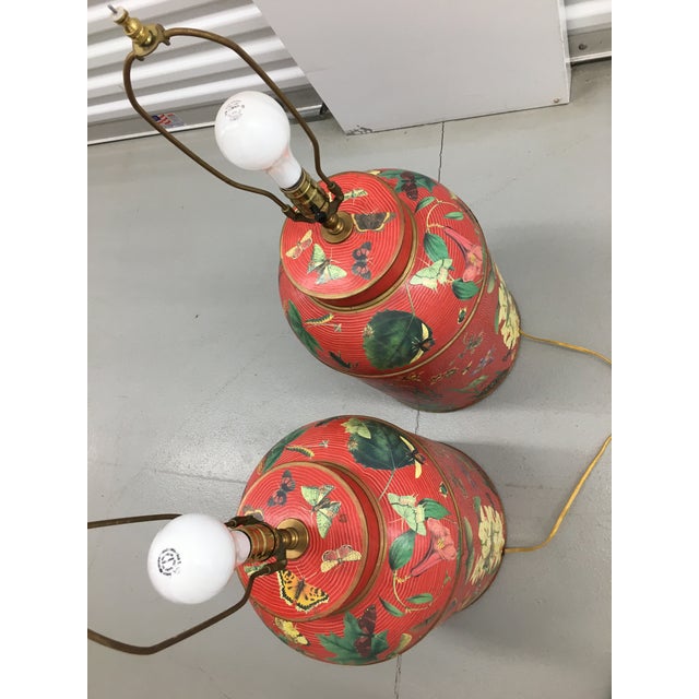 1990s Decoupage Table Lamps - a Pair For Sale In South Bend - Image 6 of 13