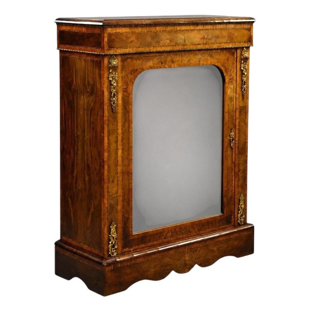 Victorian Burr Walnut Pier Cabinet, 1860 For Sale