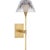 Waterford for Visual Comfort Signature Blaze 14" Sconce in Natural Brass with Clear Crystal For Sale