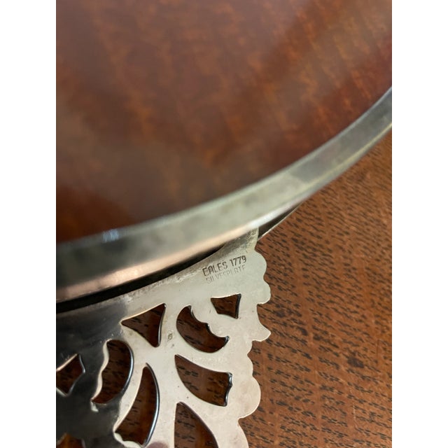 Mid 20th Century Eales 1779 Silver Plate Oval Gallery Tray Made in Italy For Sale - Image 9 of 10
