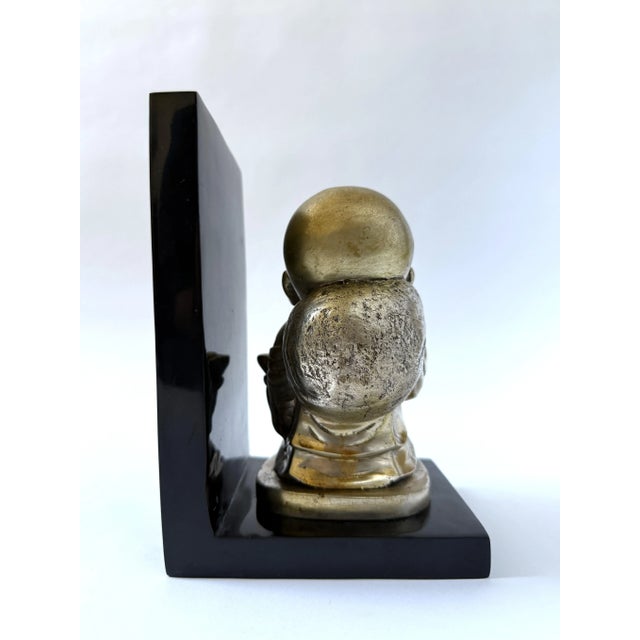 Vintage Bronze - Laughing Buddha Bookend For Sale In Dallas - Image 6 of 9