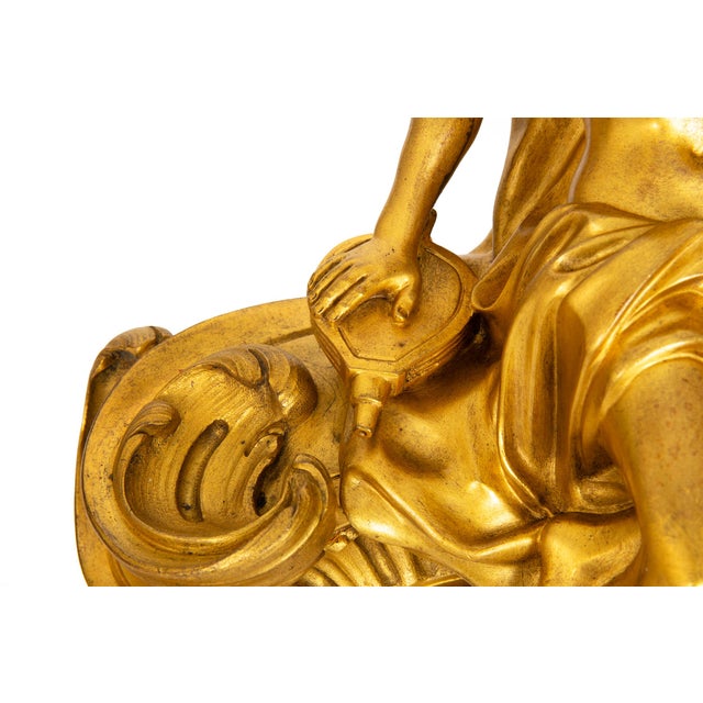 Rare Pair of French Antique Bronze Fireplace Chenets “Vulcan and Venus" For Sale - Image 10 of 17