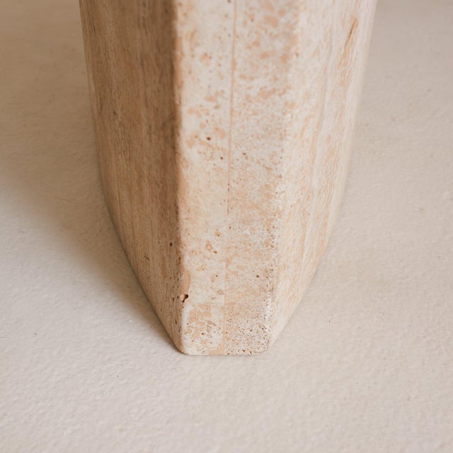 Beige Italian Filled Travertine Oval Dining Table, 1970s For Sale - Image 8 of 11