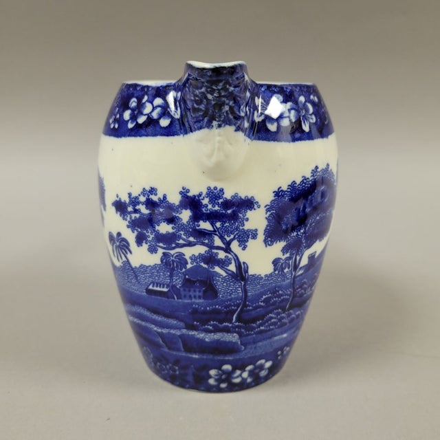 1900 - 1909 English Copeland Pitcher Blue Spode's Tower For Sale - Image 5 of 7