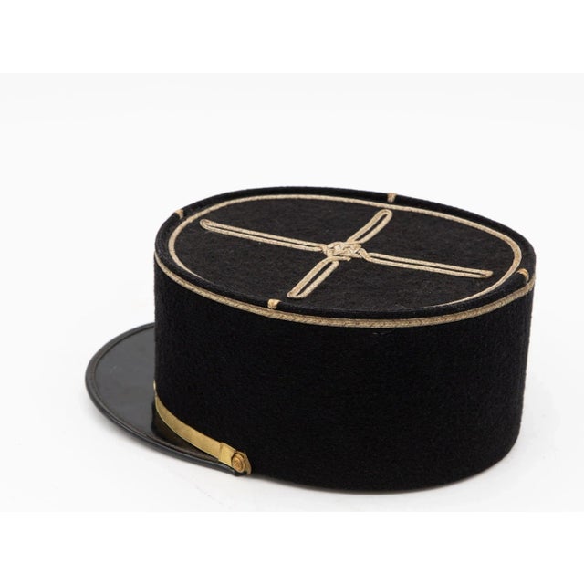 Vintage French Military Academy Officers Hat, Mid Century For Sale - Image 4 of 10