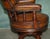 Antique Captain's Desk Chair in Brown Leather, 1880 For Sale - Image 15 of 18
