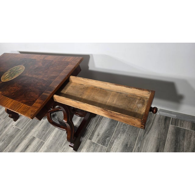 Vintage Biedermeier Walnut Table For Sale - Image 5 of 13
