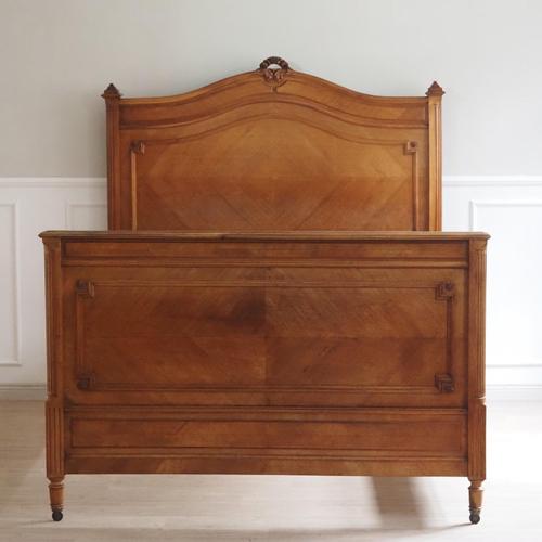 Antique French Louis Philippe Style Bed on Casters, 1890s For Sale - Image 6 of 18