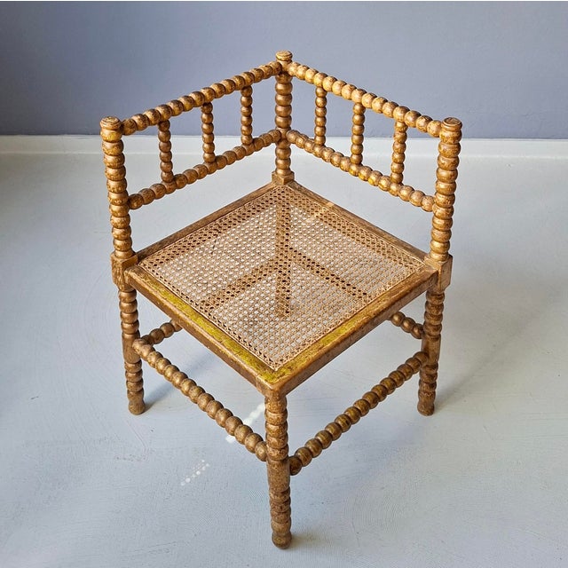 Gold Golden Dutch Bobbin Chair, 1950s For Sale - Image 8 of 8