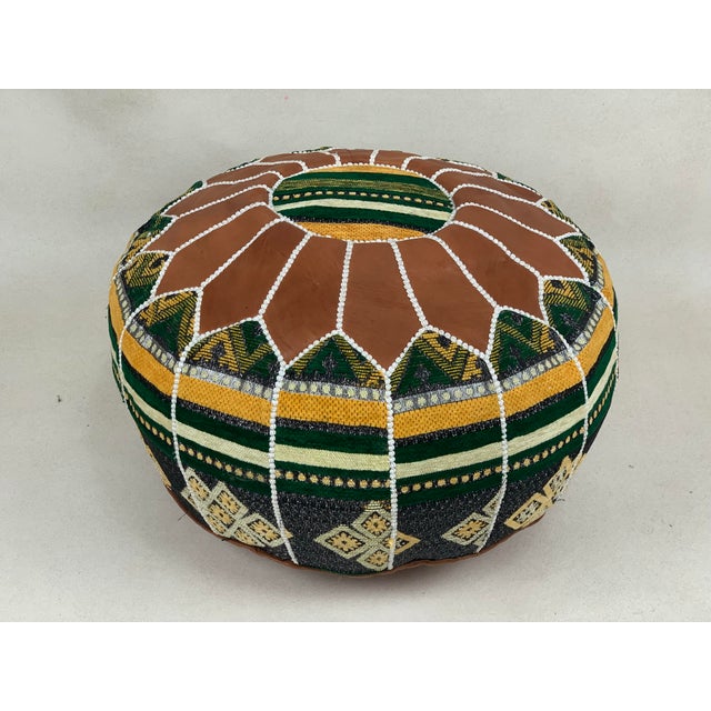 Moroccan Moroccan Ottoman Floor Pouf Cover For Sale - Image 3 of 7