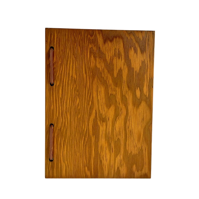 Wood Vintage Handcrafted Wooden Guest Book With Seashell Inlay & Leather Tie Closures For Sale - Image 7 of 9