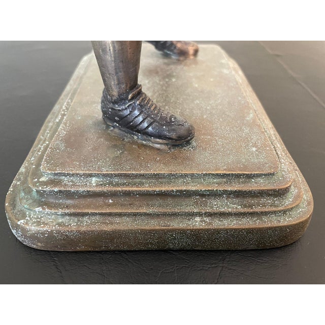 Metal Vintage Maitland-Smith Bronze Patina & Brass Baseball Player For Sale - Image 7 of 9