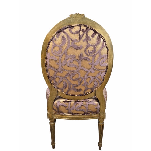 Wood Antique French Louis XV Style Ornate Carved Giltwood Fauteuil Armchairs Newly Reupholstered - Pair For Sale - Image 7 of 12