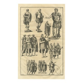 Montfaucon, Roman Officers from Trajans Column and Constantines Arch, 1722, Engraving For Sale