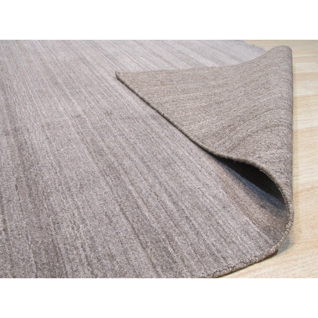 9x12 Louie Isla Brown Handmade Solid Open Field Modern Wool & Viscose Carpet Rug For Sale - Image 4 of 5