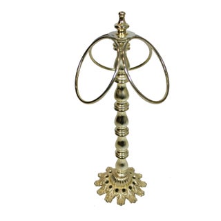 Vintage Hollywood Regency Metal Towel Holder For Sale