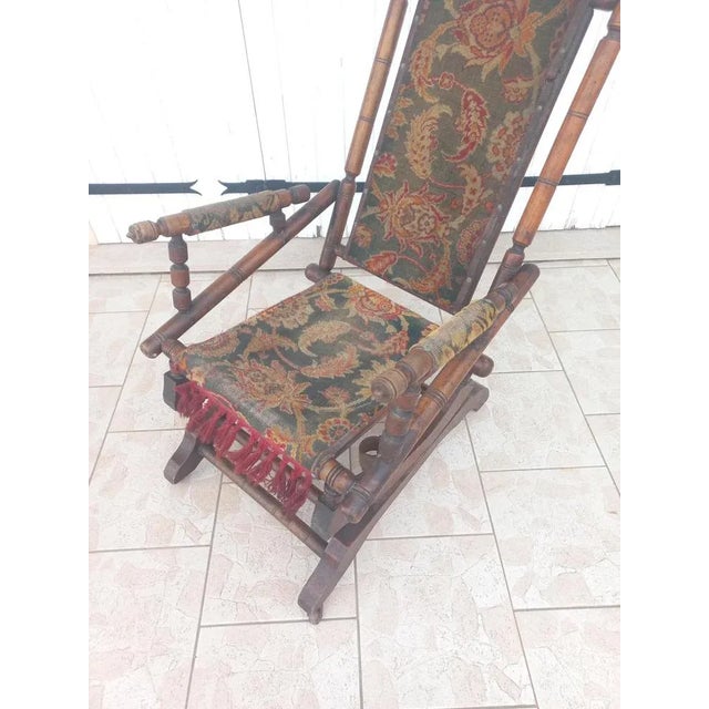 Wood Napoleon III Bamboo Style Rocking Chair For Sale - Image 7 of 13