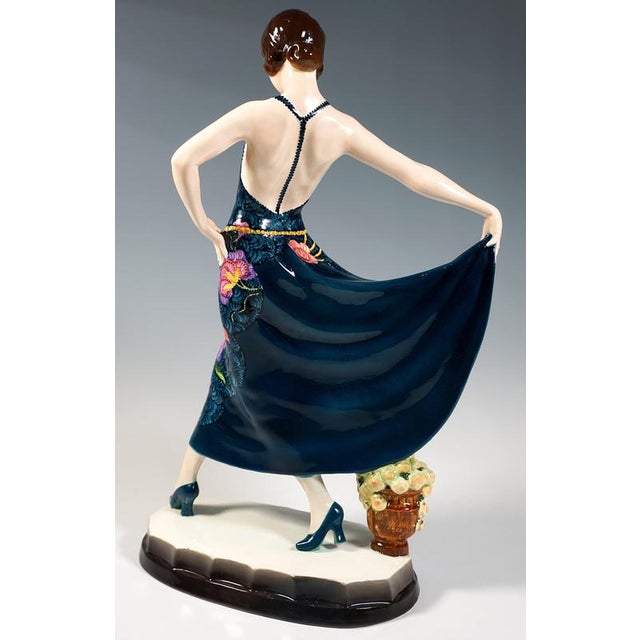 Large Art Deco Lilian Harvey in Spanish Dance Figurine by Stephan Dakon for Goldscheider, 1927 For Sale - Image 4 of 13