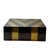 1970s Mid 20th Century American Black Lacquer Box With Brass Inlay For Sale - Image 5 of 10
