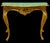 Gold French Louis XV Style Carved Giltwood & Faux Malachite Italian Console Table For Sale - Image 8 of 8