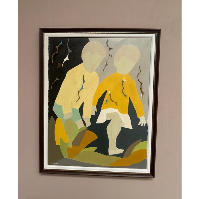 Hans Osswal, Children, 1960s, Oil on Canvas, Framed For Sale - Image 10 of 18