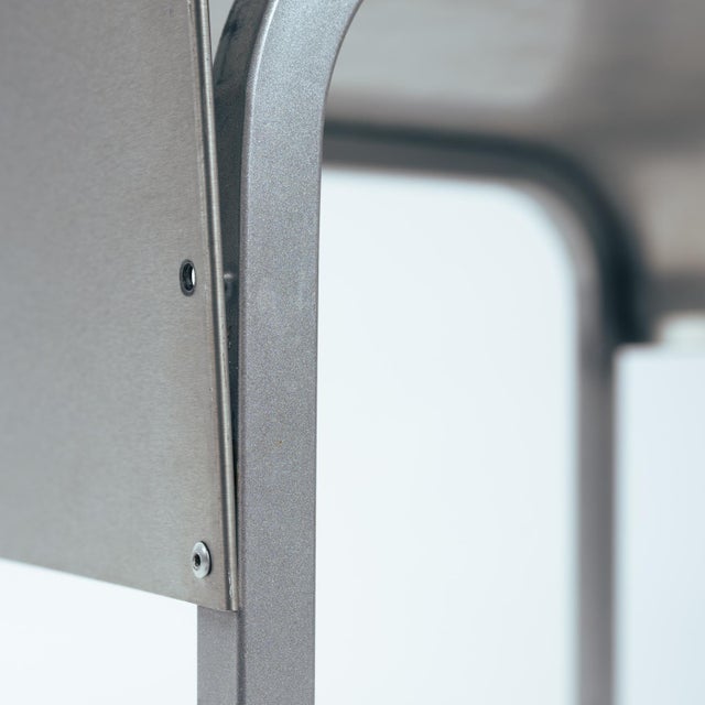 Postmodern Sculptural Dining Chairs in Aluminium and Steel Belgium 1980s/90s, Set of 5 For Sale - Image 12 of 18