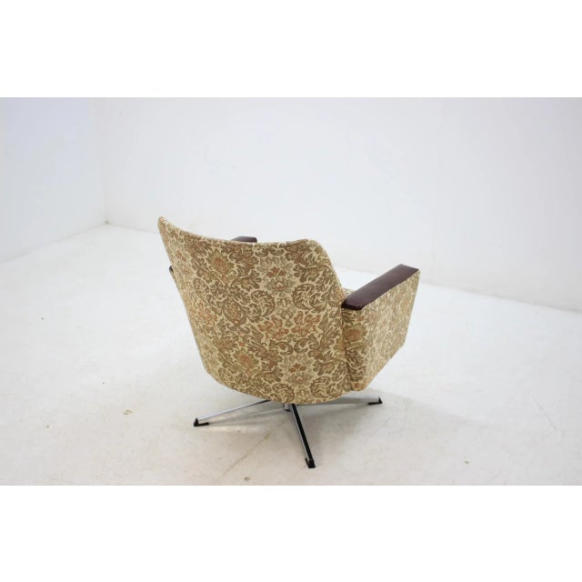 Textile Vintage German Swivel Armchair, 1970s For Sale - Image 7 of 11
