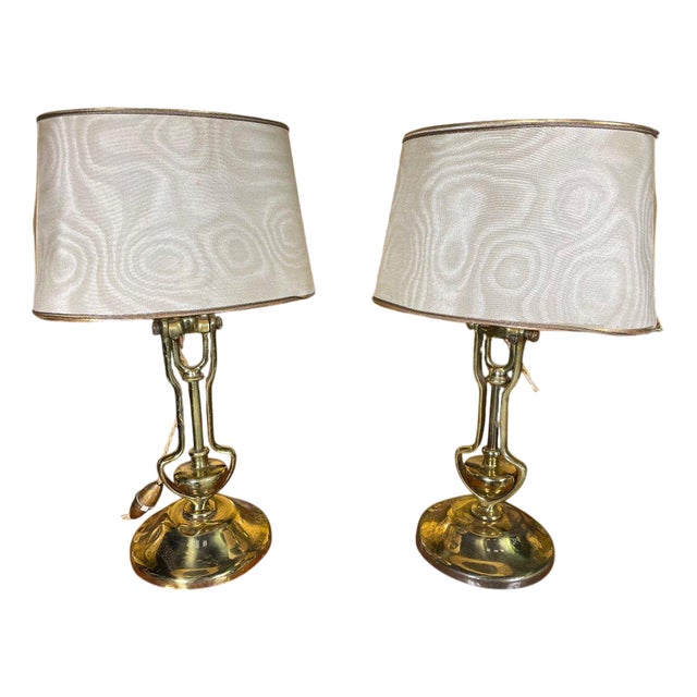 Brass Table Lamps, Set of 2 For Sale