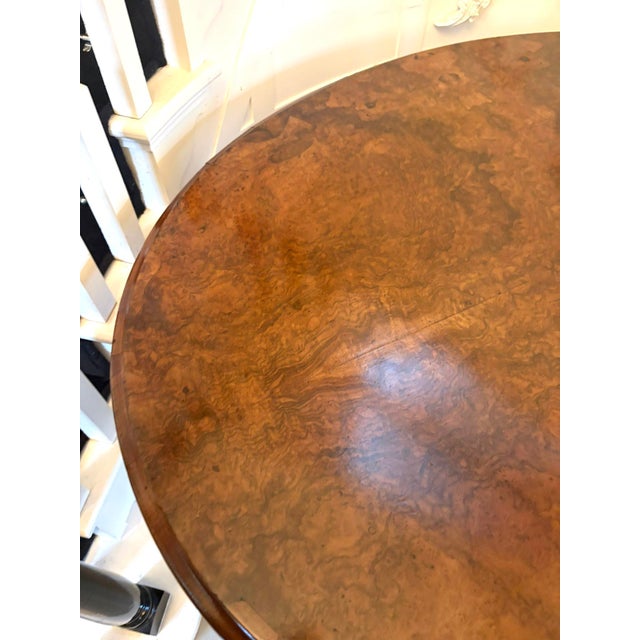 Antique Victorian Burr Walnut Dining Table, 1860 For Sale - Image 12 of 14
