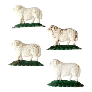 Antique Cast Iron Sheep Door Stops Set of 4