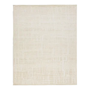 2020s Modern Abstrat Moroccan Style Wool Rug in Natural Beige