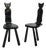 Brutalist Ebonised Wood Owl Chairs, 1960s, Set of 2 For Sale