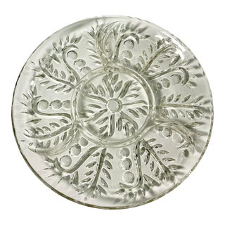 Mid-Century Americana Hollywood Regency Boho Chic Divided Cut Glass Serving Platter For Sale