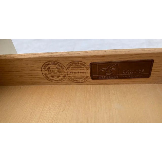 Cream 70's Hollywood Regency Style Hs Interior Design Faux Bamboo End Table For Sale - Image 8 of 9