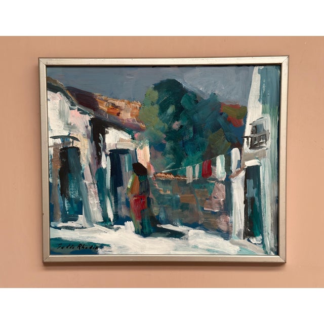 Tedde Rhodin, Spanish Houses, 1950s, Oil Painting on Panel, Framed For Sale - Image 14 of 17