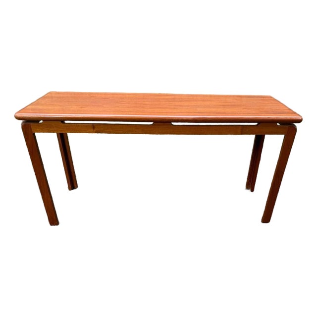 Danish Mid Century Teak Floating Top Design Low Console Table. For Sale