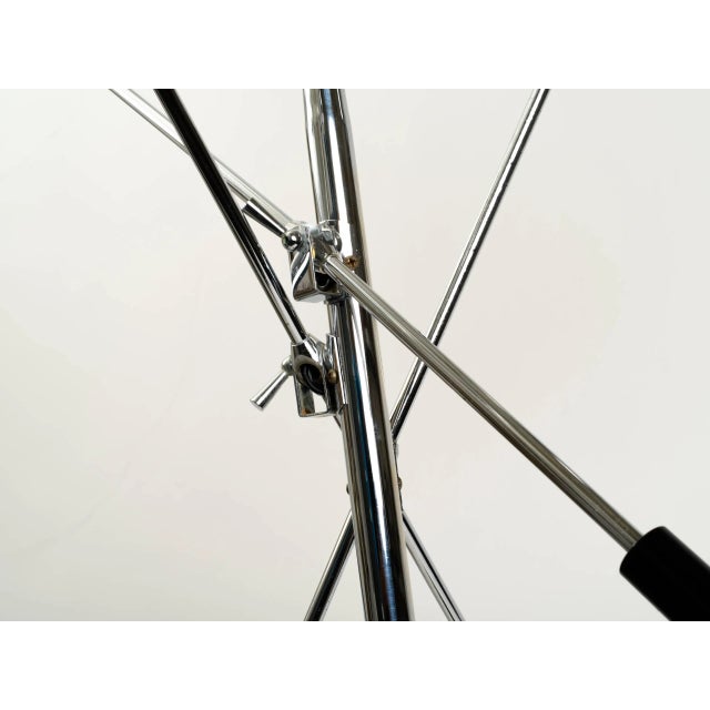 Chrome Floor Lamp With Adjustable Arms For Sale - Image 4 of 9