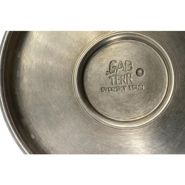 Swedish Pewter Candlesticks from GAB Guldsmedsaktiebolaget, 1940s, Set of 2 For Sale - Image 11 of 12