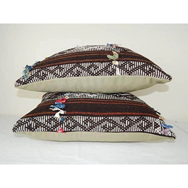 Vintage Goat Hair Anatolian Kilim Pillow Cover - Set of Two For Sale - Image 4 of 6