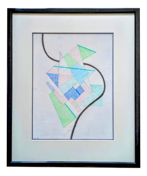 Henri Nouveau / Henrik Neugeboren, Abstract Composition, Mixed Media on Board, 1955