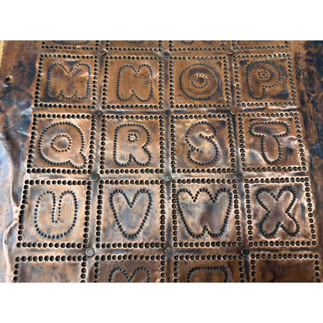 Wood Antique Copper Alphabet Wood Cutting Board For Sale - Image 7 of 18
