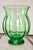 Mid-Century Mold-Blown Green Glass Vase A sculptural study in weight and texture, this vintage green glass vase features...