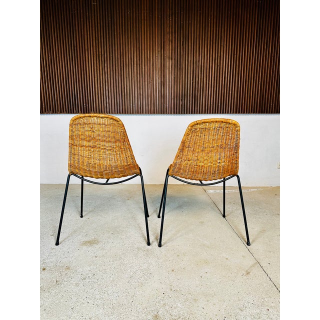 Wicker Chairs attributed to Gianfranco Legler, Italy, 1950s, Set of 2 For Sale - Image 10 of 16
