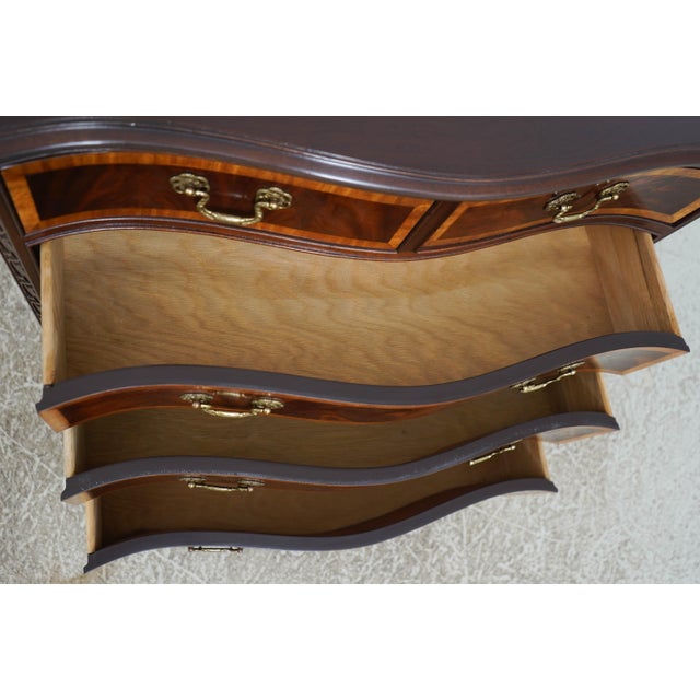 Hickory Furniture Hickory Mahogany Inlaid Serpentine Curved Front Chest For Sale - Image 4 of 18