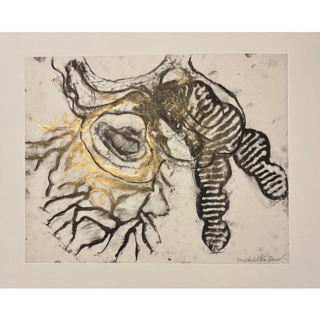 Michele Oka Doner, Original Drawing Painting Abstract Biomorphic Art Gold Leaf Michele Oka Doner, 2004 For Sale - Image 10 of 11