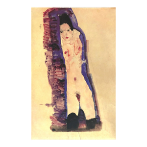1981 Egon Schiele 8 Erotic Drawings Nude With Black Stocking