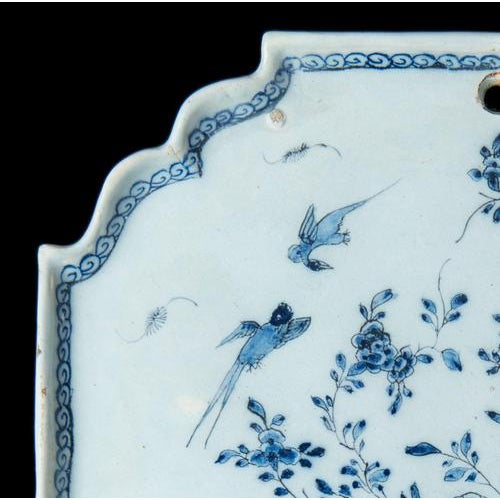 Baroque Delft Blue and White Chinoiserie Plaque, 1740-1760 For Sale - Image 3 of 9