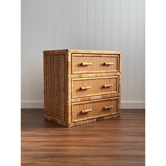 1970s Vintage Woven Rattan Chest of Drawers For Sale - Image 18 of 18